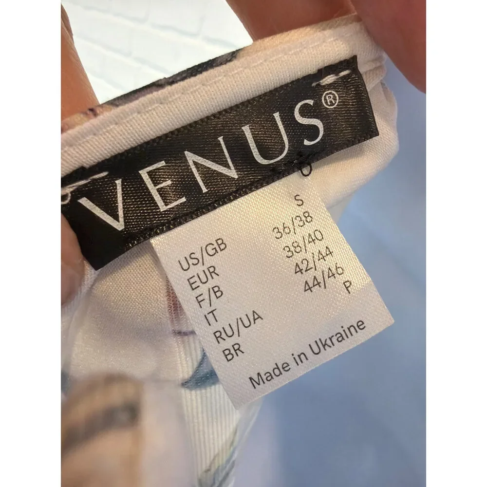 Venus Floral Sheath Dress Ivory Multi Sleeveless Small - Picture 3 of 4